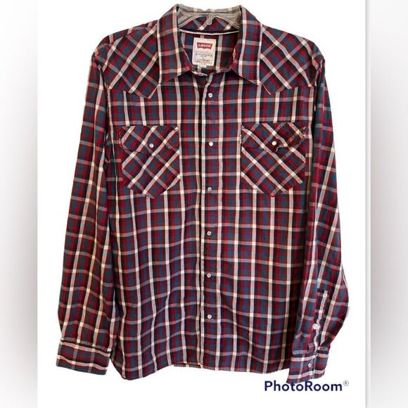 Levi’s men’s L western pearl snap shirt Rodeo cowboy Yellowstone - Picture 1 of 15